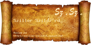 Sziller Szilárd névjegykártya
