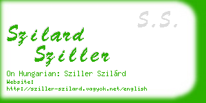 szilard sziller business card